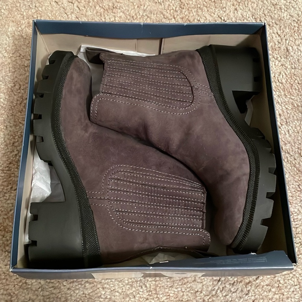 Gray suede boots